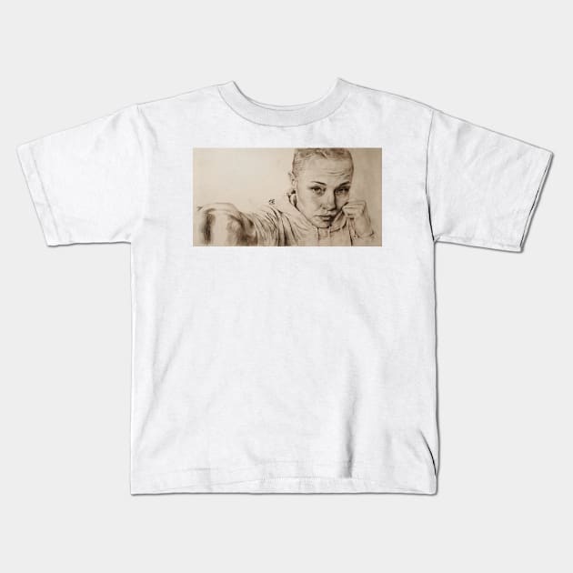 Thug Rose Namajunas Kids T-Shirt by DustNox